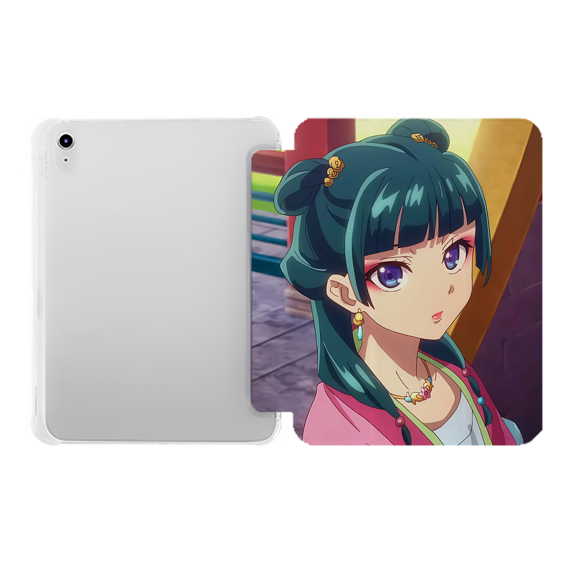 （画像用） 薬屋のひとりごと The Apothecary Diaries IPad ケース ペン収納付き 三つ折りスタンド PUレザー×シリコン 対応機種9.5/10.5/10.9インチ